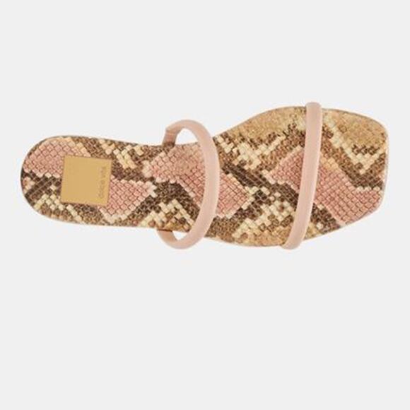 Dolce Vita Lester Flat Sandals Snakeskin Blush Stella - Picture 2 of 10